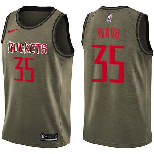 Houston Rockets #35 Christian Wood Green Salute to Service Youth Swingman Jersey Youth