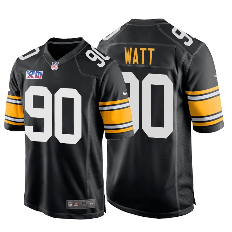 Steelers #90 T.J. Watt Super Bowl XIII 1978 Retro Game Jersey Black