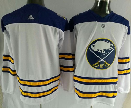 Adidas Sabres Blank White Road Authentic Stitched Jersey