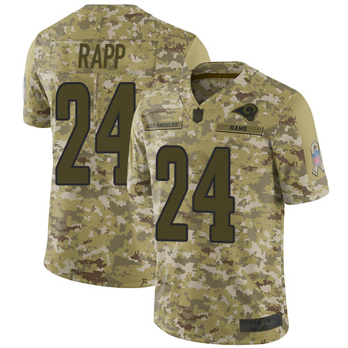 Los Angeles Rams #24 Taylor Rapp Camo Men's Stitched Limited 2018 Salute To Service Jersey Men's