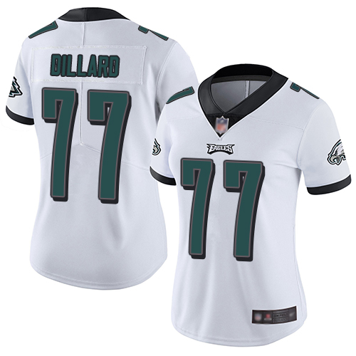Philadelphia Eagles #77 Andre Dillard White Women's Stitched Vapor Untouchable Limited Jersey Womens