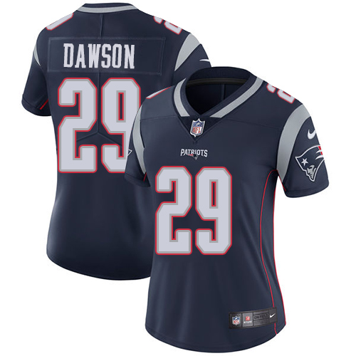New England Patriots #29 Duke Dawson Navy Blue Team Color Women's Stitched Vapor Untouchable Limited Jersey Womens
