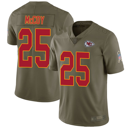 Kansas City Chiefs #25 LeSean McCoy Olive Men's Stitched Limited 2017 Salute To Service Jersey Men's