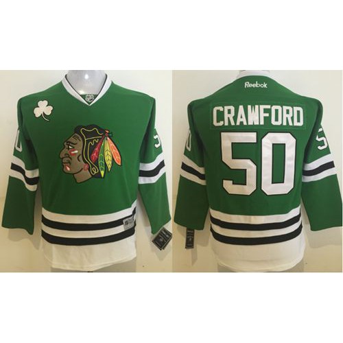 Chicago Blackhawks #50 Corey Crawford Green Stitched Youth Jersey Youth