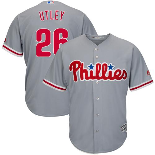 Philadelphia Phillies #26 Chase Utley Grey Stitched Youth Jersey Youth