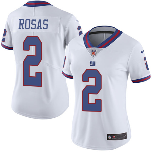 New York Giants #2 Aldrick Rosas White Women's Stitched Limited Rush Jersey Womens