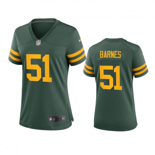 Green Bay Green Bay Packers #51 Krys Barnes Women's Alternate Game Player Jersey - Green Womens