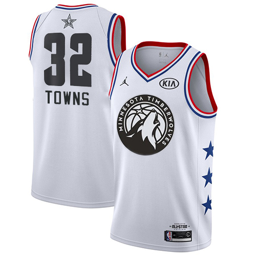 Minnesota Timberwolves #32 Karl-Anthony Towns White Womens Jordan Swingman 2019 All-Star Game Jersey Womens