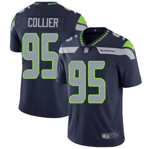 Seattle Seahawks #95 L.J. Collier Steel Blue Team Color Men's Stitched Vapor Untouchable Limited Jersey Men's