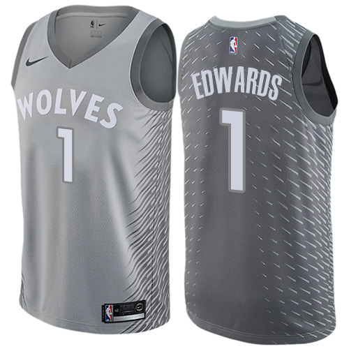 Minnesota Timberwolves #1 Anthony Edwards Silver Youth Swingman City Edition Jersey Youth