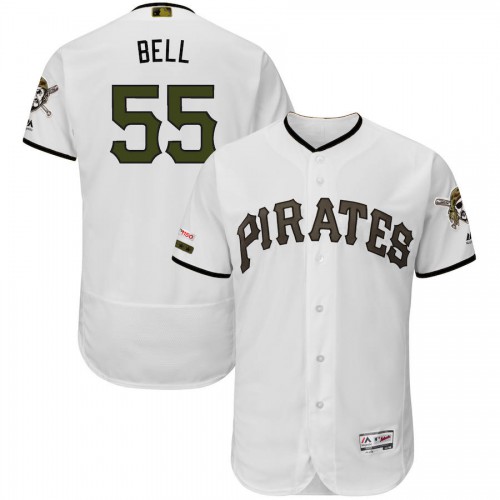 Pittsburgh Pittsburgh Pirates #55 Josh Bell Majestic Alternate Authentic Collection Flex Base Player Jersey White Men's