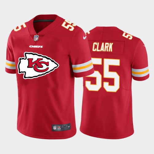 Kansas City Kansas City Chiefs #55 Frank Clark Red Men's Big Team Logo Player Vapor Limited Jersey Men's