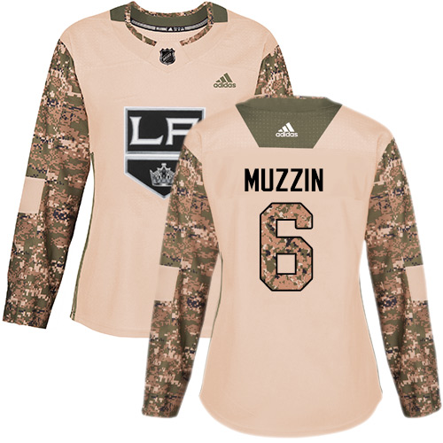 Adidas Los Angeles Kings #6 Jake Muzzin Camo Authentic 2017 Veterans Day Women's Stitched Jersey Womens