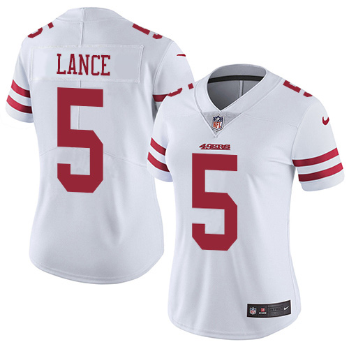 San Francisco 49ers #5 Trey Lance White Women's Stitched Vapor Untouchable Limited Jersey