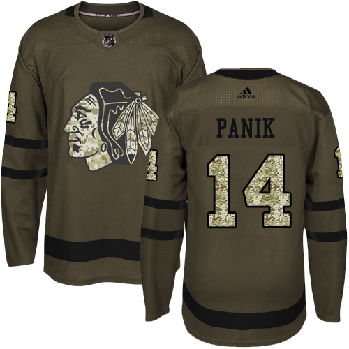 Adidas Chicago Blackhawks #14 Richard Panik Green Salute to Service Stitched Youth Jersey Youth