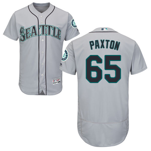 Seattle Mariners #65 James Paxton Grey Flexbase Authentic Collection Stitched Jersey Men's