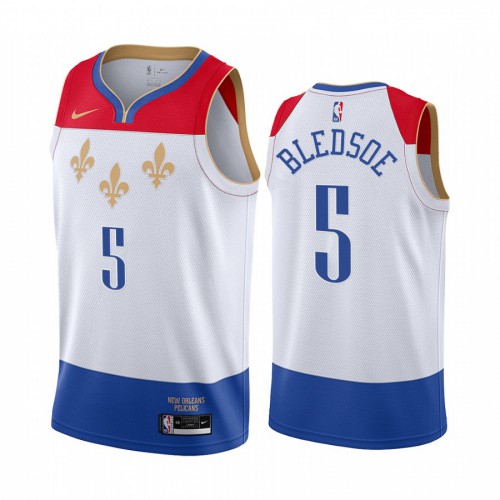 New Orleans Pelicans #5 Eric Bledsoe White Swingman 2020-21 City Edition Jersey Mens