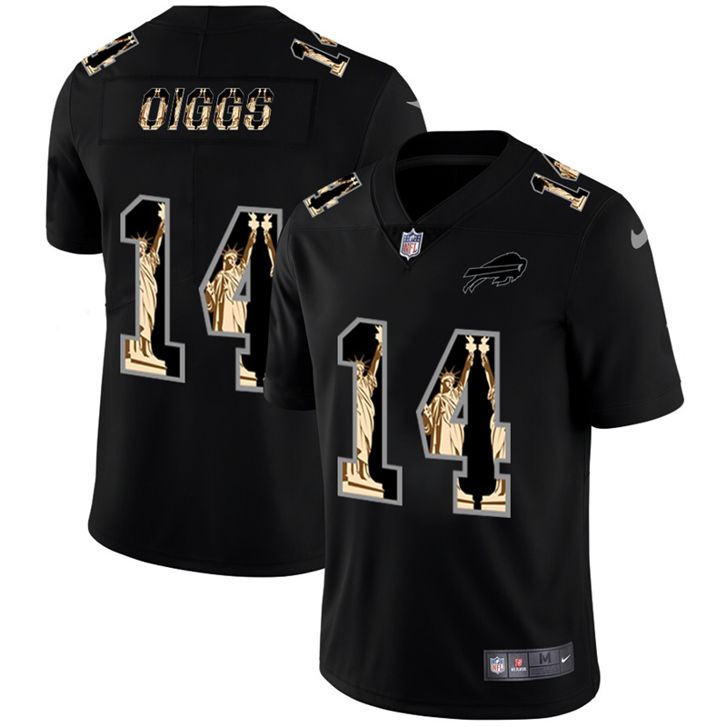 Buffalo Bills #14 Stefon Diggs Carbon Black Vapor Statue Of Liberty Limited Jersey