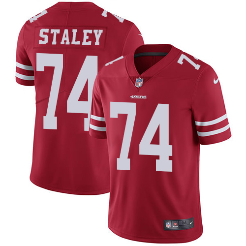 San Francisco 49ers #74 Joe Staley Red Team Color Youth Stitched Vapor Untouchable Limited Jersey Youth