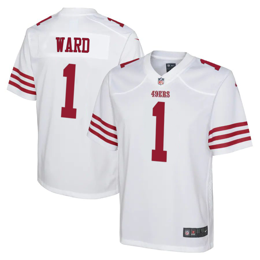 San Francisco 49ers #1 Jimmie Ward White Youth 2022-23 Game Jersey