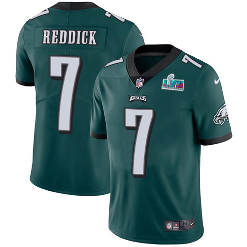 Eagles #7 Haason Reddick Green Team Color Super Bowl LVII Patch Men's Stitched Vapor Untouchable Limited Jersey