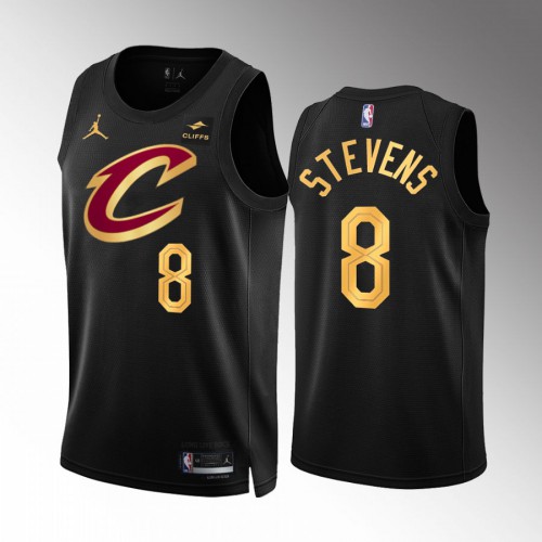 Cleveland Cleveland Cavaliers #8 Lamar Stevens Mens Black 2022-23 Statement Edition Jersey Mens