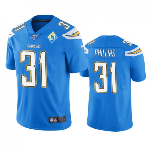 Los Angeles Los Angeles Chargers #31 Adrian Phillips Light Blue 60th Anniversary Vapor Limited Jersey Men's