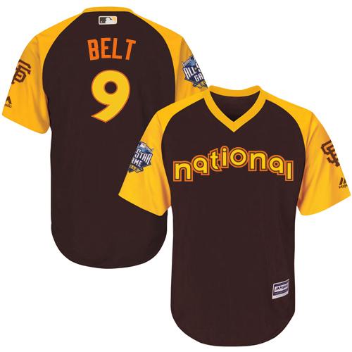San Francisco Giants #9 Brandon Belt Brown 2016 All-Star National League Stitched Youth Jersey Youth