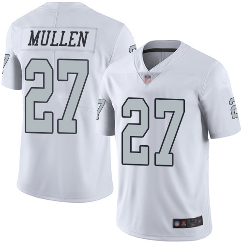 Las Vegas Raiders #27 Trayvon Mullen White Youth Stitched Limited Rush Jersey Youth