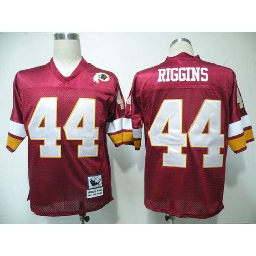 Mitchell and Ness Washington Commanders #44 John Riggins Red Stitched Throwback Jersey Men's