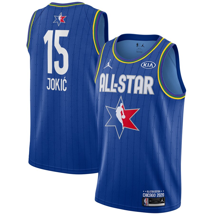 Men's Nikola Jokic Jordan Brand Blue 2020 All-Star Game Swingman Finished Jersey