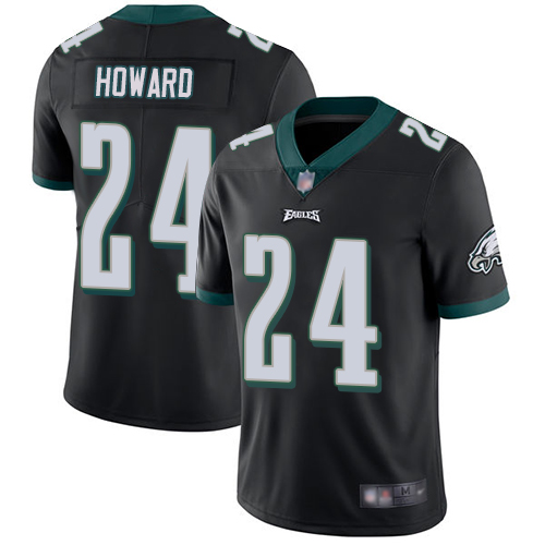 Philadelphia Eagles #24 Jordan Howard Black Alternate Youth Stitched Vapor Untouchable Limited Jersey Youth