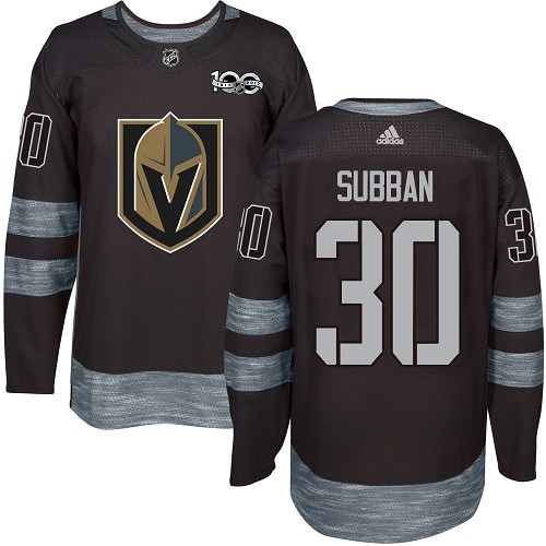 Adidas Golden Vegas Golden Knights #30 Malcolm Subban Black 1917-2017 100th Anniversary Stitched Jersey Men's