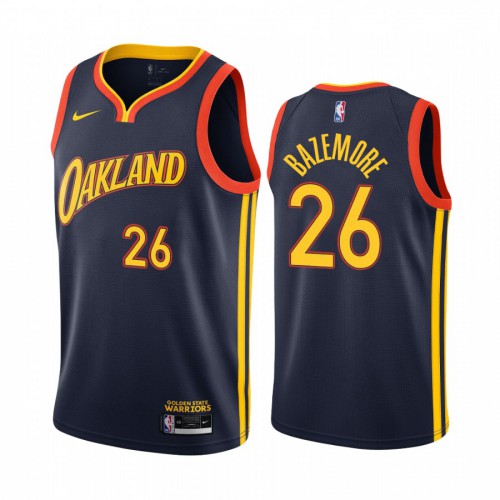 Golden State Warriors #26 Kent Bazemore Navy Swingman 2020-21 City Edition Jersey Mens