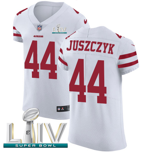 49ers #44 Kyle Juszczyk White Super Bowl LIV 2020 Men's Stitched Vapor Untouchable Elite Jersey