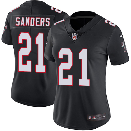 Atlanta Falcons #21 Deion Sanders Black Alternate Women's Stitched Vapor Untouchable Limited Jersey Womens