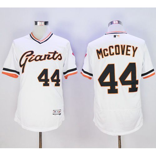 San Francisco Giants #44 Willie McCovey White Flexbase Authentic Collection Cooperstown Stitched Jersey Men's