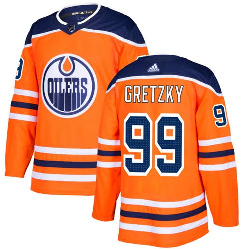 Adidas Edmonton Oilers #99 Wayne Gretzky Orange Home Authentic Stitched Youth Jersey Youth