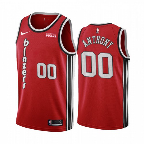 Trail Portland Trail Blazers #00 Carmelo Anthony Mens 2019-20 Red Classic Edition Swingman Jersey Mens