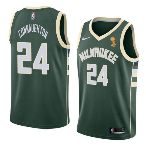Milwaukee Bucks #24 Pat Connaughton Womens 2021 Finals Champions Swingman Icon Edition Jersey Green Womens