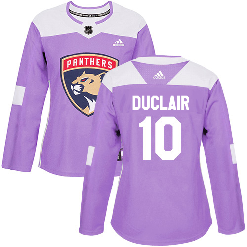 Adidas Panthers #10 Anthony Duclair Purple Authentic Fights Cancer Women's Stitched Jersey