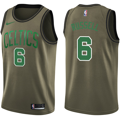 Boston Celtics #6 Bill Russell Green Salute to Service Youth Swingman Jersey Youth