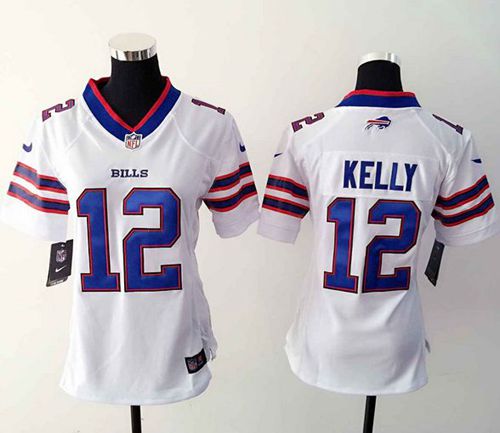 Bills #12 Jim Kelly White Women's Stitched Elite Jersey