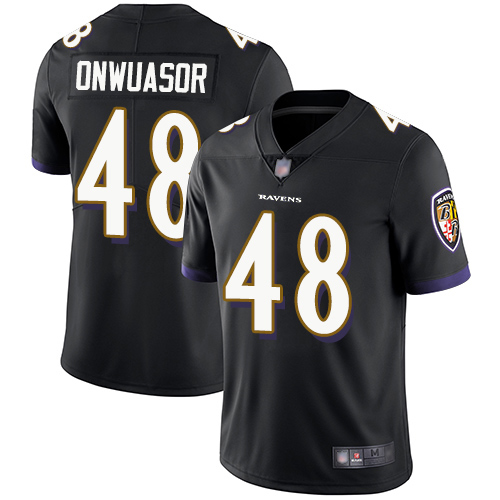 Baltimore Ravens #48 Patrick Onwuasor Black Alternate Men's Stitched Vapor Untouchable Limited Jersey Men's