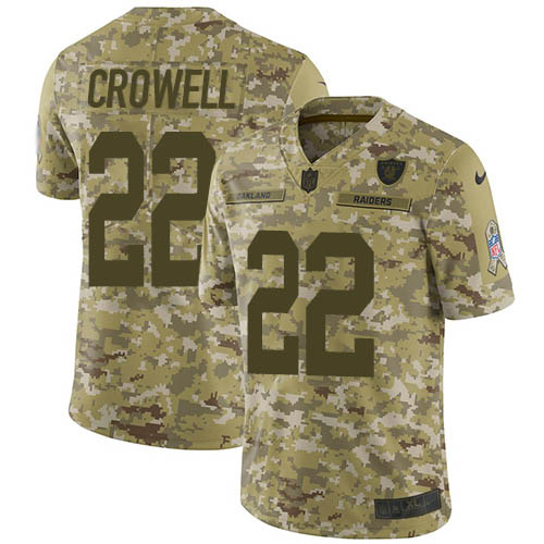 Las Vegas Raiders #22 Isaiah Crowell Camo Men's Stitched Limited 2018 Salute To Service Jersey Men's