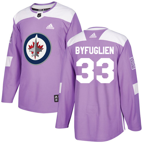Adidas Winnipeg Jets #33 Dustin Byfuglien Purple Authentic Fights Cancer Stitched Jersey Men's