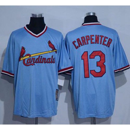 St.Louis Cardinals #13 Matt Carpenter Blue Cooperstown Throwback Stitched Jersey Men's