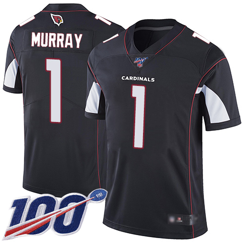 Cardinals #1 Kyler Murray Black Alternate Men's Stitched 100th Season Vapor Limited Jersey