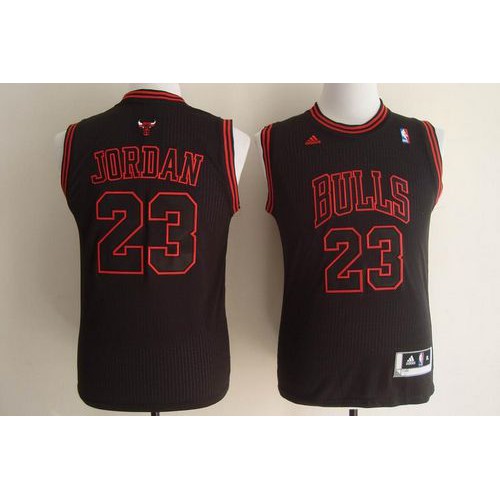 Chicago Bulls #23 Michael Jordan Black Stitched Youth Jersey Youth