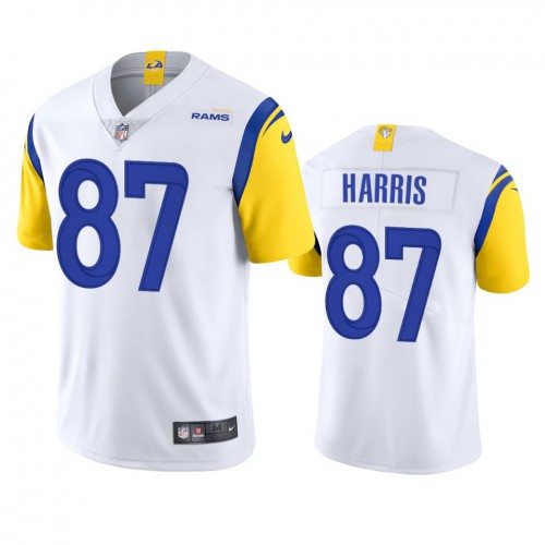 Los Angeles Los Angeles Rams #87 Jacob Harris Men's Alternate Vapor Limited Jersey - White Men's